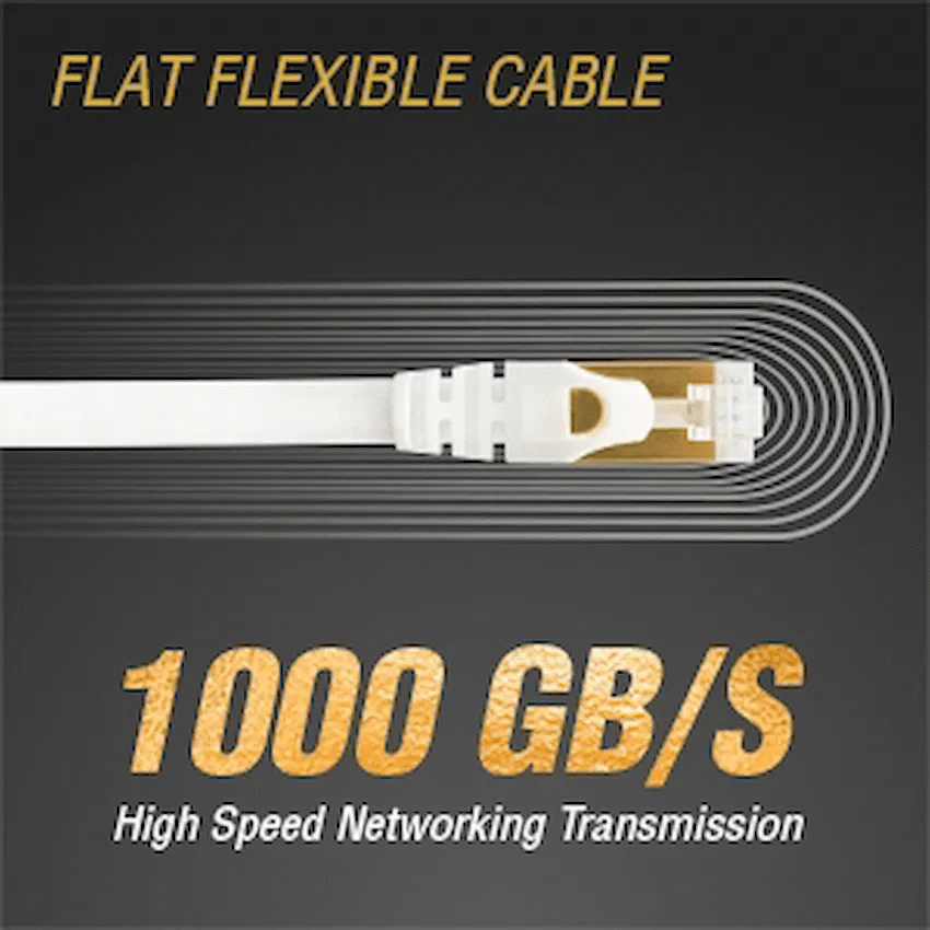 VolkanoX Giga Series CAT7 Ethernet Cable 5m - White - Image 2