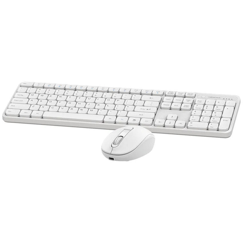 VolkanoX Garnet Bluetooth Wireless Keyboard and Mouse Combo - White - Image 5