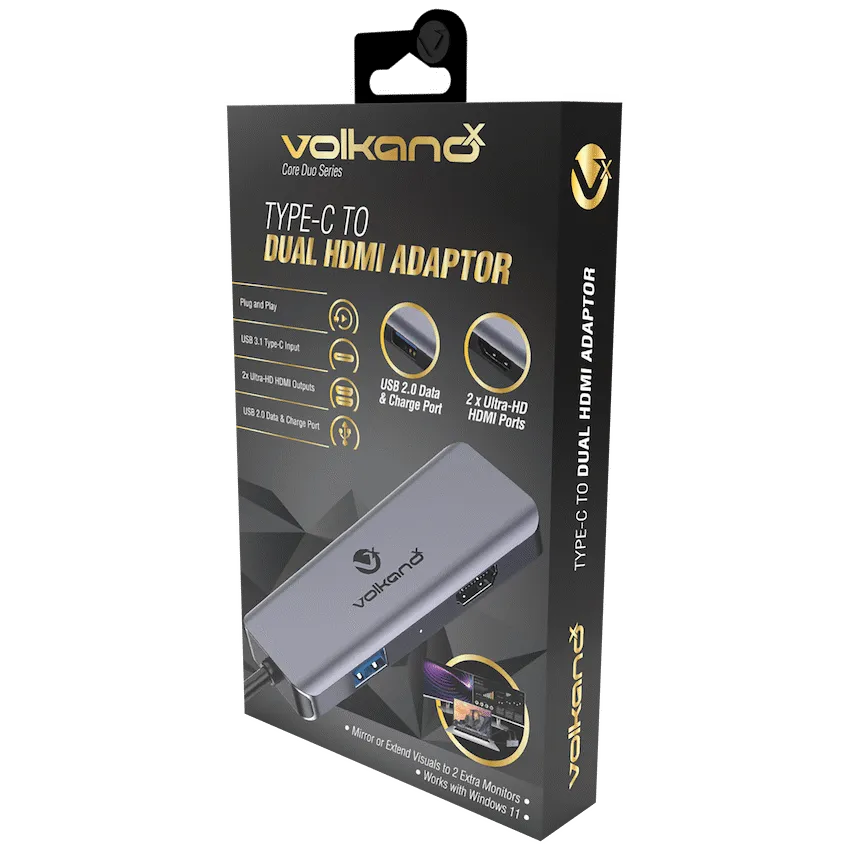VolkanoX Core Duo USB-C to Dual HDMI Adapter - Image 3