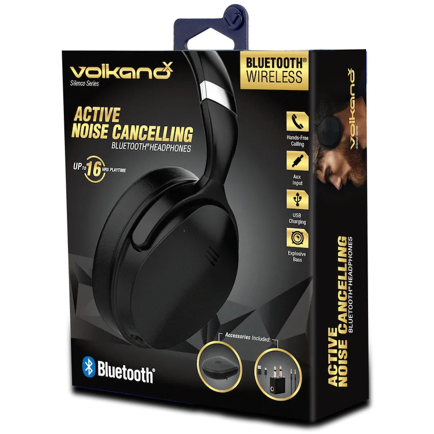 VolkanoX Silenco Series ANC Bluetooth Headphones - Black - Image 2