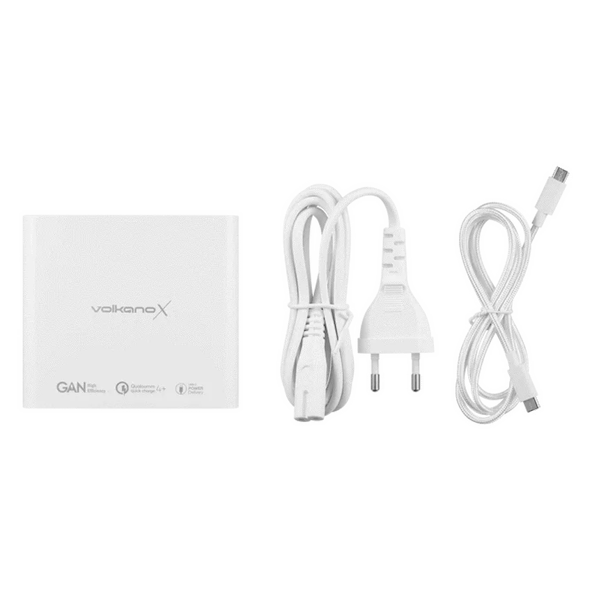 VolkanoX Boost Series 120W 4-Port GaN Laptop Charger - White - Image 2