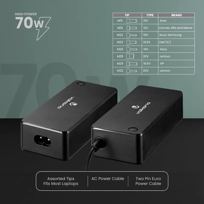 Volkano Omni Plus Universal 70W Laptop Charger - Image 3
