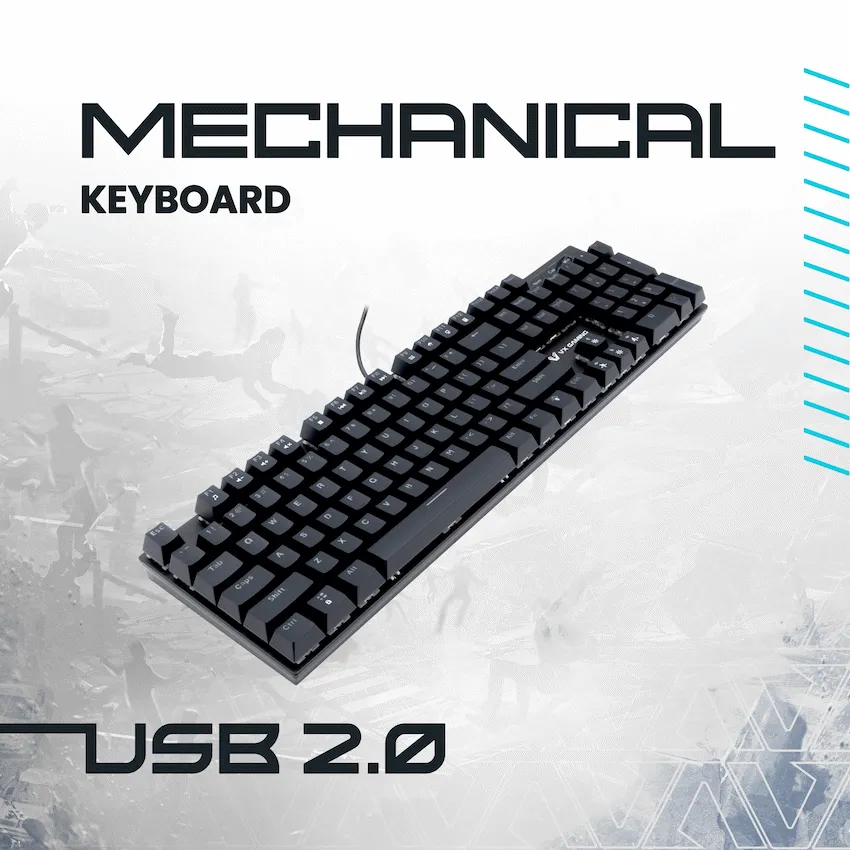 VX Gaming Floki Series RGB Full-Size Mechanical Gaming Keyboard - Image 3