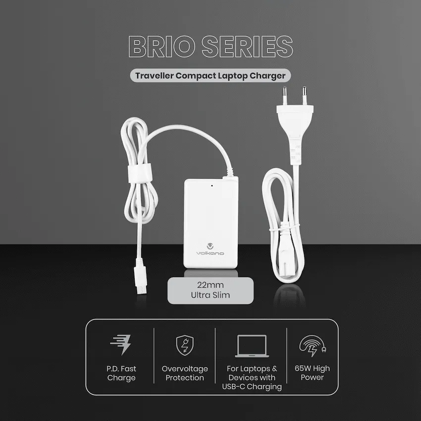 Volkano Brio Traveller Compact 65W GaN USB-C Charger - Image 3