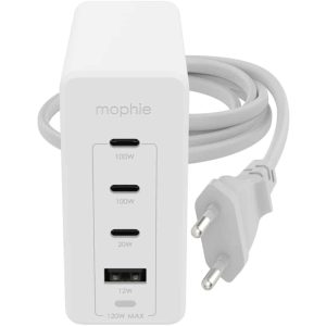 mophie-Wall Adapter-USB-C-PD-HUB-120W-GAN-White-EU(3xUSBC + 1xUSBA)