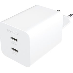 mophie-Essentials-Power Adapter-Dual USB-C-PD-50W-White-EU