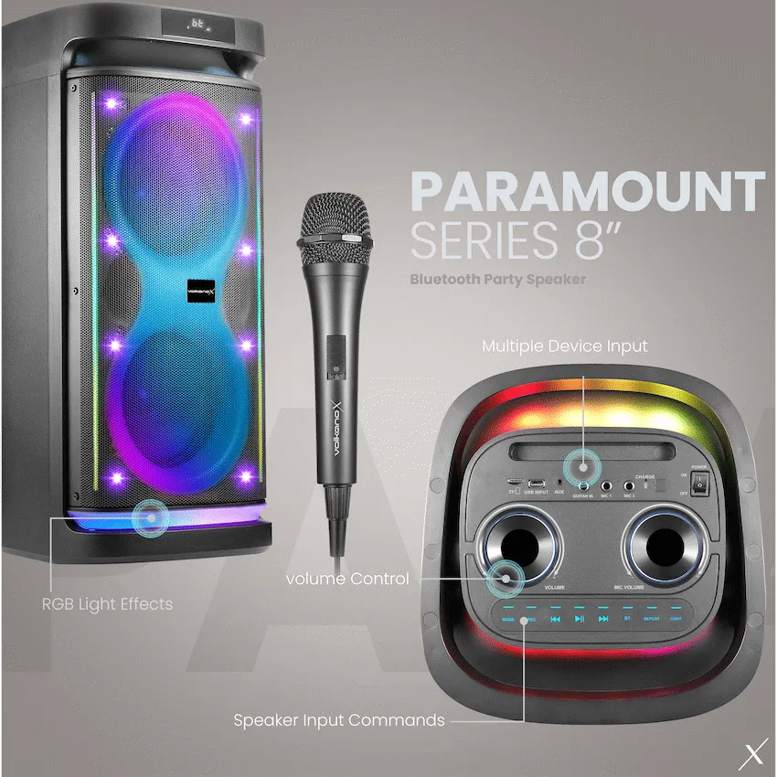 VolkanoX Paramount Series 8" Bluetooth Party Speaker 80W - Image 5