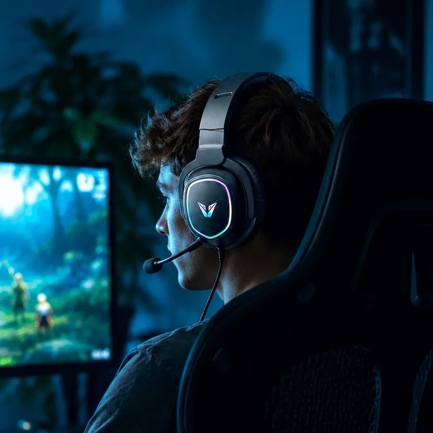 VX Gaming Thunder Series RGB Wired Gaming Headset - Black - Image 5