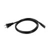 Zebra-AC line cord; 6 feet or 1.8 meters; ungrounded; 2-prong; NEMA 1-15 plug. Associated country: United States.