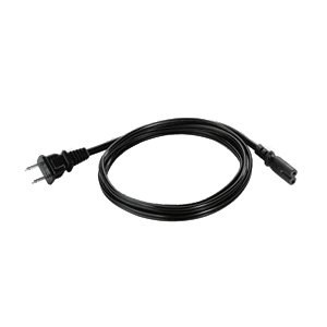 Zebra-AC line cord; 6 feet or 1.8 meters; ungrounded; 2-prong; NEMA 1-15 plug. Associated country: United States.