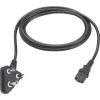 AC line cord; 1.9 M long; grounded; Type D BS 546 plug for India; South Africa