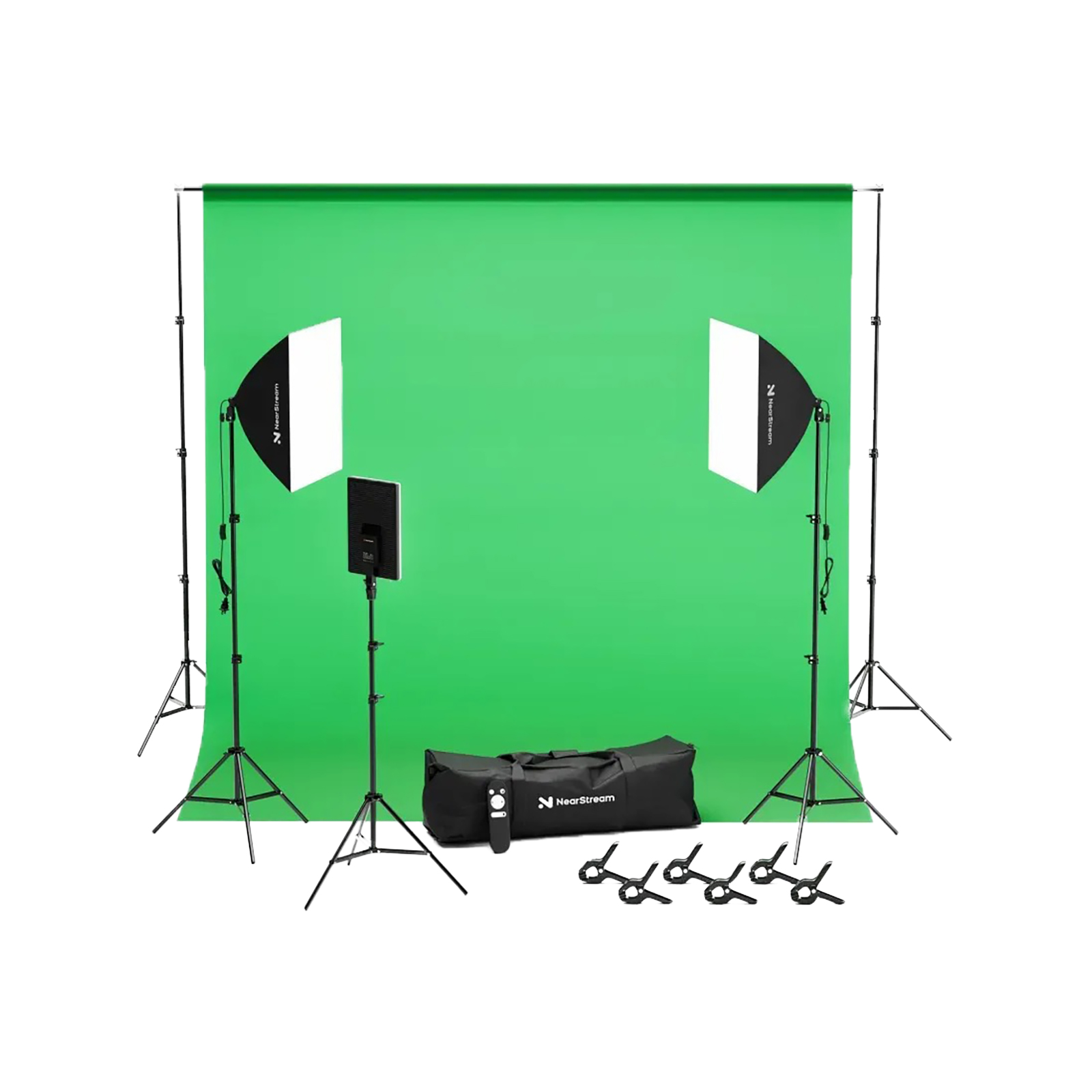 NearStream VK40 Professional Photography Lighting Kit with Green Backdrop