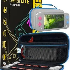Orzly Protective Carry Case for Nintendo Switch Lite – Grey/Blue