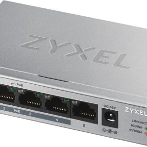 Zyxel GS1005-HP, 5 Port Gigabit PoE+ unmanaged desktop Switch, 4 x PoE, 60 Watt