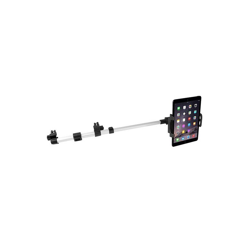 Macally - Tablet Holder for Car Headrest - Adjustable iPad Headrest Mount for Car - Car iPad Holder Backseat Kids - Fits All 4.7-12.9" Back Seat Devices - Aluminium