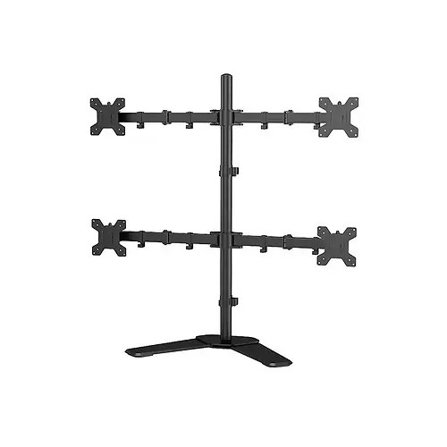 Tuff-Luv Quad Monitor Stand – 4x Monitors up to 32", Aluminium, Black