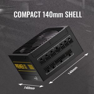 Aerocool Premier G1 Gold 1000W PSU - ATX 3.1 PCIe5.1 - ATX 24 PIN; 1x 4+4PIN CPU; 1x CPU 8PIN; 12x SATA; 2x PATA; 9x PCIe 6+2PIN