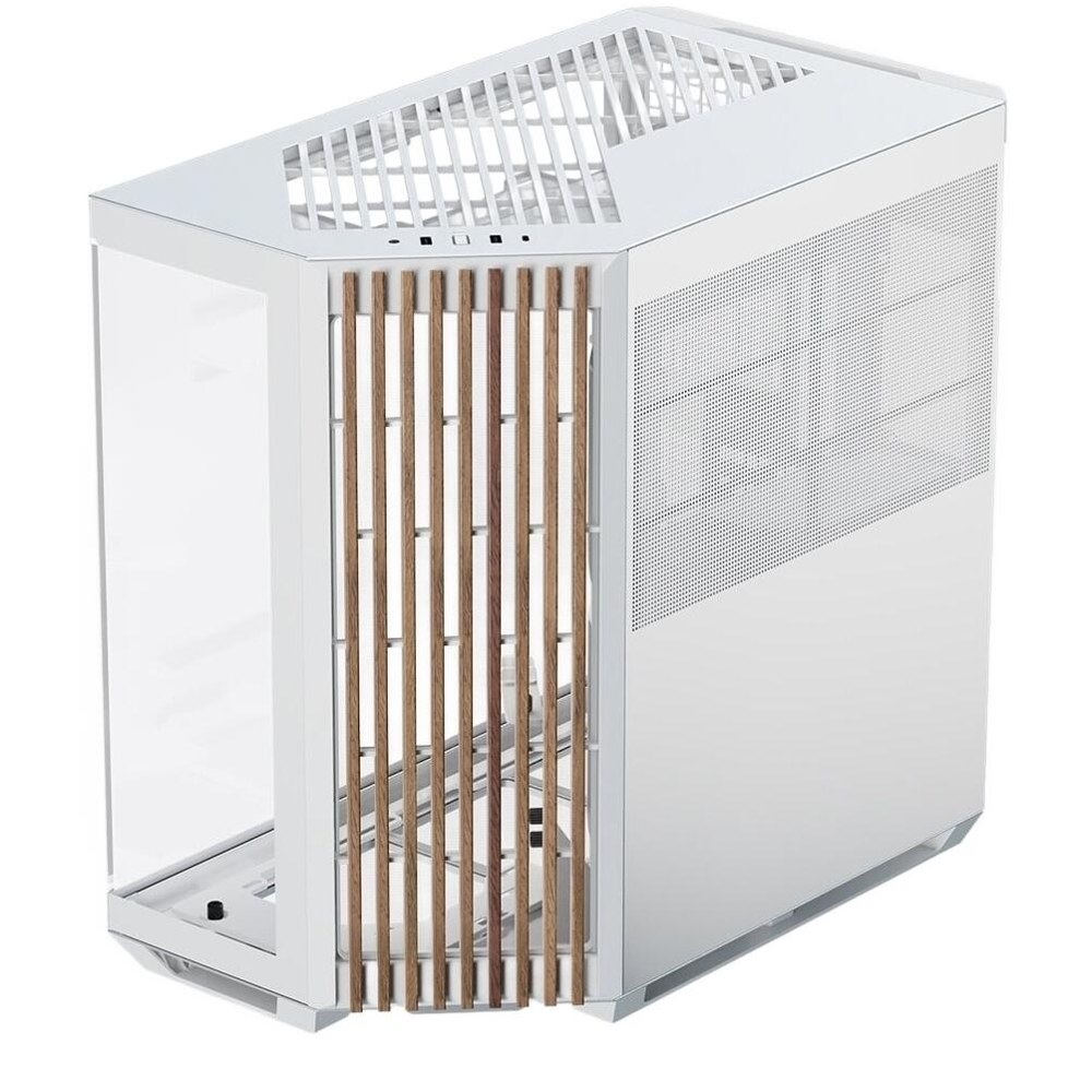Aerocool APNX V1 premium White and Wood mid-tower ATX case -Supports up to 10 fans - 6x2.5'' or 2x 3.5'' - 360mm radiator -