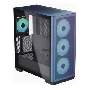 APNX C1-R ChromaFlair Mid-Tower ATX Case – 4x PWM ARGB Fans, 360mm Radiator Support