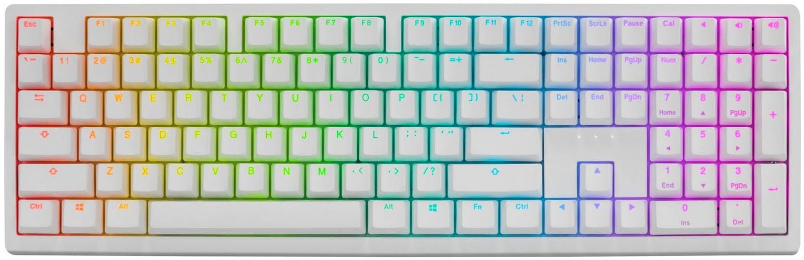 Ducky Zero 6108 Wireless Mechanical Keyboard – RGB, Cherry MX2A Red, White