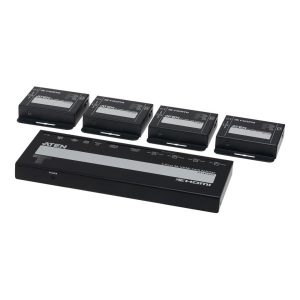 4-Port 4K HDMI Cat 6 Splitter with Receivers - 1 splitter and 4 receivers